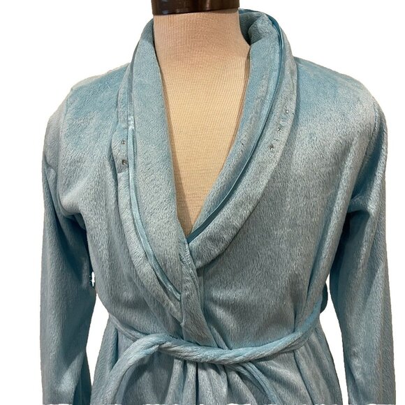 Chuckie Goodnight Bathrobe Youth XL Soft Blue Pockets Rhinestones Robe Bath - Picture 3 of 14